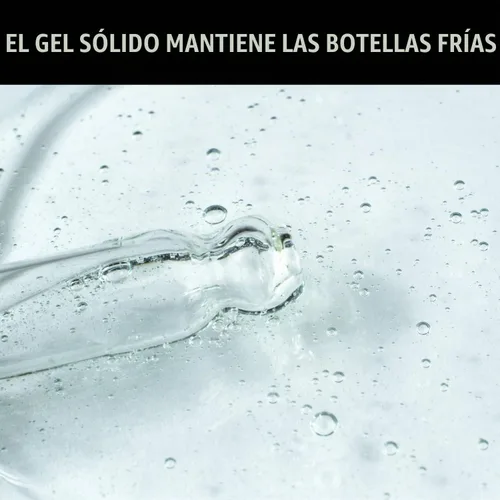 Vista 4 de Funda para enfriador de vino de gel sólido, enfriador de botellas reutilizable, color negro