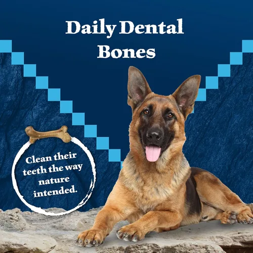 Vista 3 de Blue Buffalo Wilderness Wild Bones - Golosinas dentales masticables sin granos, tamaño mediano, bolsa de 27 onzas Reduces Tartar & Plaque