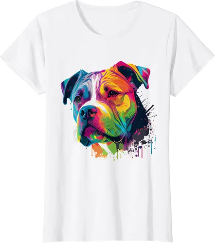 Vista 42 de Colorful American Bulldog American Bully Men Women T-Shirt Asphalt Grey