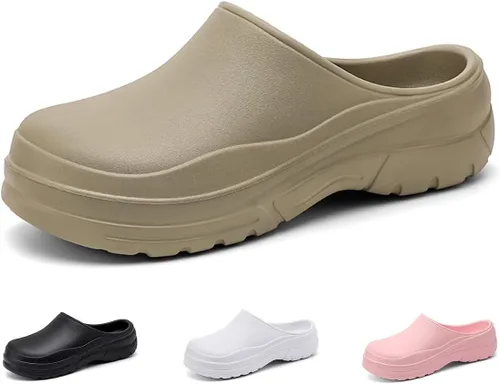 Vista 2 de Zuecos para hombre y mujer, antideslizantes, impermeables, para jardín, cocina, trabajo, sandalias de chef, cómodas, ligeras, de EVA