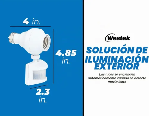 Vista 6 de Westek OMLC3BC-4 OMLC163BC Control de luz con detección de movimiento, blanco