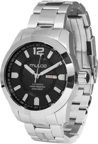 Vista 2 de MULCO Reloj Kripton para hombre de acero inoxidable con correa de silicona movimiento de cronógrafo de cuarzo pantalla analógica premium resistente