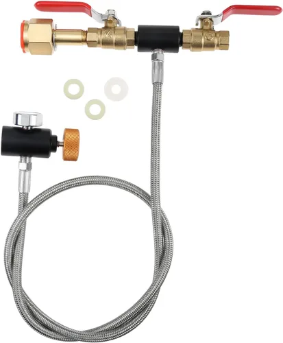 Vista 9 de Adaptador de recarga de CO2 con medidor de presión, adaptador rápido de repuesto de carbonatador de intercambio de soda plateado TEENGSE compatible