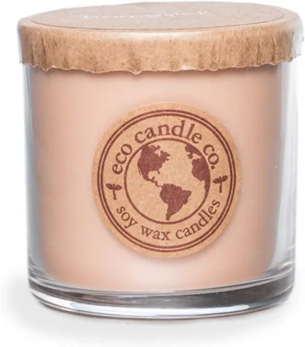 Vista 52 de ECO CANDLE CO. Vela reciclada, té negro y miel, 6 oz. - Aromas de té picante, nuez moscada, miel y naranja - 100% cera de soja, sin plomo, etiqueta