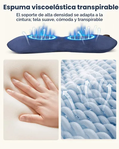 Vista 10 de Masajeador inalámbrico de espalda baja 3 en 1 con calor, compresión de aire azul-gris