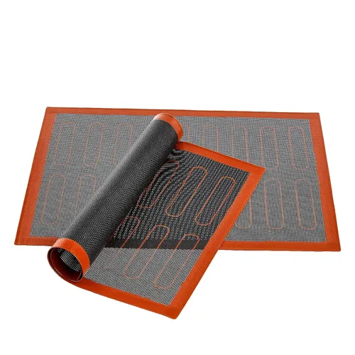 Vista 5 de Amazon Basics Eclair - Tapete de silicona antiadherente para hornear, reutilizable, fácil de limpiar, paquete de 2, negro/rojo/blanco, rectangular