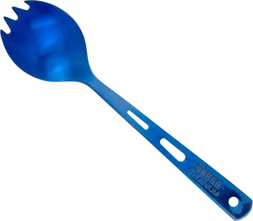 Vista 3 de Vargo Titanium Spork - Utensilios de camping y mochilero ligeros y duraderos (azul)