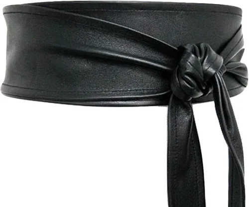 Vista 6 de Cinturón de cuero Obi para mujer, de cuero auténtico, ancho de 3 pulgadas, hecho a mano