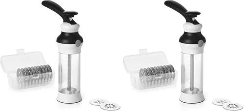Vista 15 de OXO Good Grips Juego de Prensa para Galletas de 14 Piezas, Prensa para Galletas con 12 Discos de Acero Inoxidable y Estuche de Almacenamiento