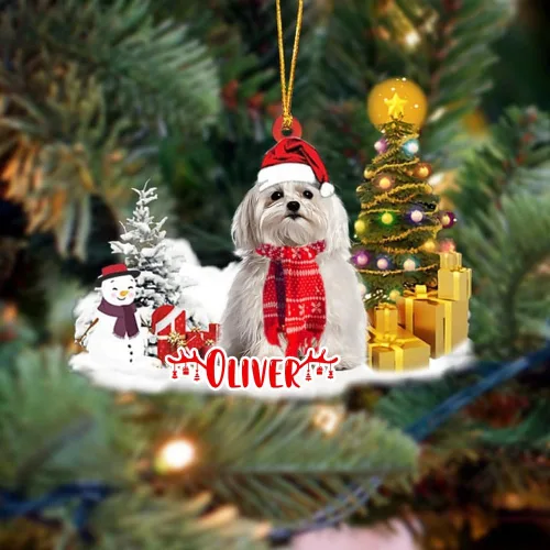 Vista 141 de NAZENTI Adorno personalizado de gato abisinio con árbol de pino, adorno de Navidad personalizado para perros amantes de las mascotas, colgante