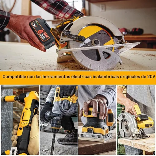 Vista 7 de waitley Batería Plus mejorada de 20 V 6 A compatible con herramientas Negro-1 paquete 6A
