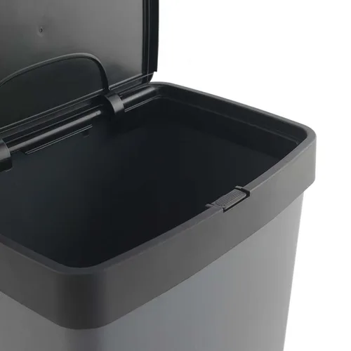 Vista 4 de Cubo de Basura para Reciclaje SP Berner Antracita 10 L 30 L x 2 Plástico 3 Compartimentos (1 unidad)