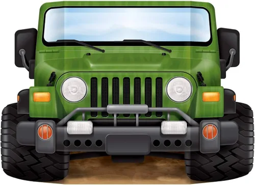 Vista 5 de Beistle Jungle Safari Jeep Photo Prop - Telón de fondo para fiesta de cumpleaños, multicolor Explorer Theme Birthday Parties, Zoo Adventures or