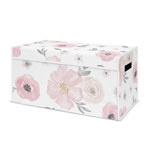 Vista 9 de Sweet Jojo Designs Caja de almacenamiento plegable de juguetes con tapa para habitación de bebé, habitación de niños, marfil, bohemio, vintage