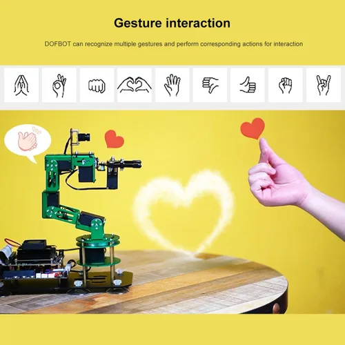 Vista 5 de Yahboom Brazo robótico 6DOF para Jetson Nano 4GB ROS2, cámara de visión AI 3D, colaboración de escritorio, programación Python desarrollada
