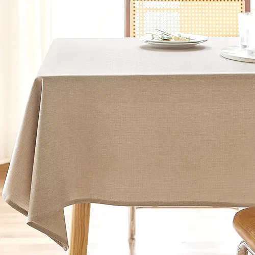 Vista 30 de AUSSPVOCT 2 manteles de lino texturizado para mesa rectangular, 52 x 70 pulgadas, mantel rectangular impermeable, lavable, tela para mesa