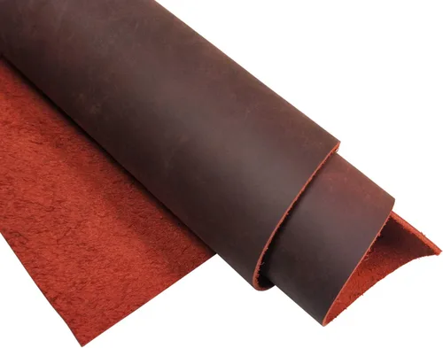 Vista 14 de Tas Trost 5/6 OZ 1.8-2.0mm Thick Cowhide Leather Pre-Cut Square Tooling Leathercraft, Crazy-Horse Leather Saddle Waxed Cow Skin DIY Craft 0.1 in