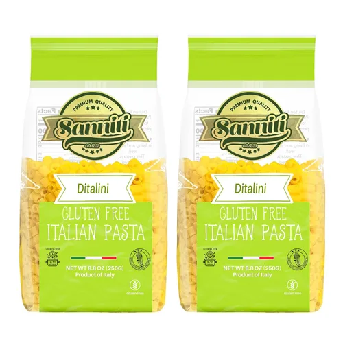 Vista 4 de Sanniti Pasta italiana sin gluten europea-kosher vegana sin OMG hecha con maíz y arroz importada de Italia, 8.8 onzas (paquete de 2) (Caserecce)