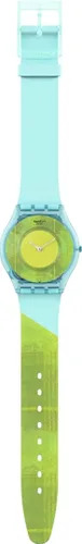 Vista 2 de Swatch Skin Classic BIOSOURCED bio-source Material Correa de silicona de cuarzo azul 16 reloj casual Modelo SS08Z104