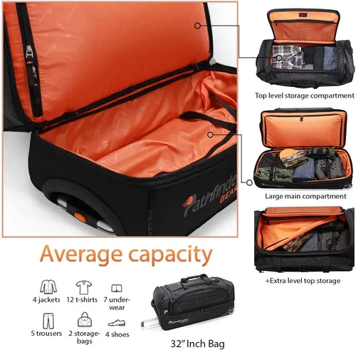 Vista 5 de Gear - Bolsa de lona con fondo enrollable de 32 pulgadas, Negro -, Pathfinder Gear - Bolsa de lona con fondo rodante de 32 pulgadas, 32 pulgadas