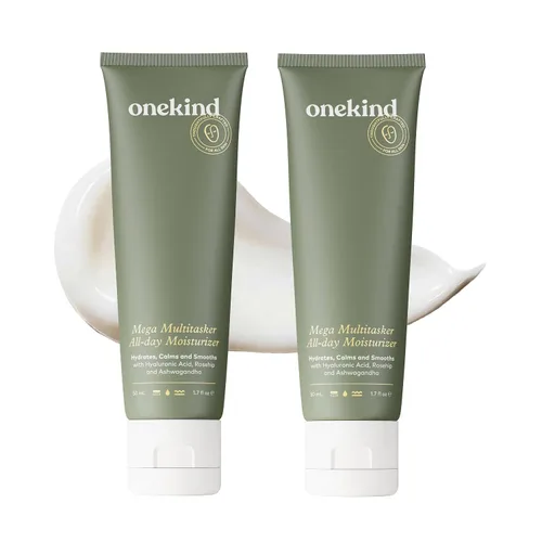 Vista 9 de Onekind Mega Multitasker Crema hidratante para todo el día, crema facial hidratante con ácido hialurónico y glicerina, hidratante antienvejecimiento
