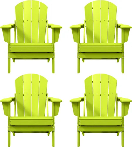 Vista 60 de WO Home Furniture Laguna Silla plegable Adirondack de polietileno de alta densidad, silla para patio para todo tipo de clima, para jardín al aire