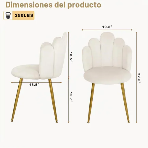 Vista 2 de Silla de tocador para sala de maquillaje, silla decorativa moderna de mediados de siglo para sala de estar, dormitorio, silla de maquillaje
