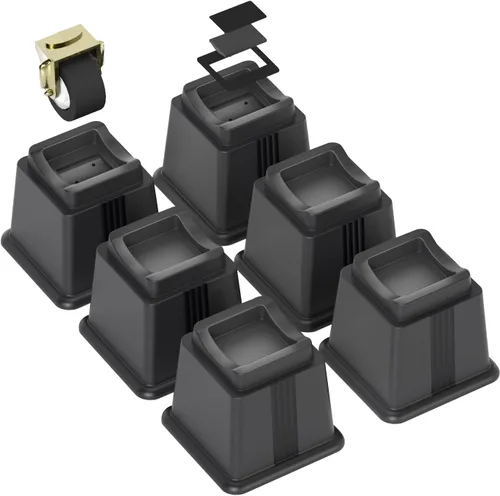 Vista 12 de ZTON Elevadores para muebles de cama, elevadores de 3 pulgadas de altura, resistentes tanto para postes como ruedas de muebles, sofá, cama, silla