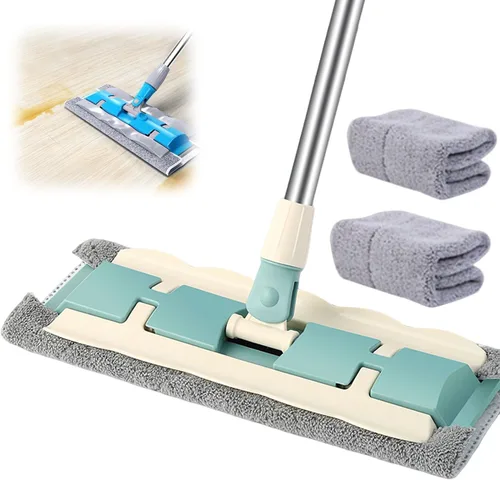 Vista 12 de Trapeador plano con mango de acero inoxidable con paños lavables reutilizables, trapeadores de microfibra profesionales 2025, 4 almohadillas