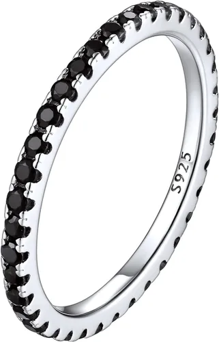 Vista 12 de ChicSilver Anillo personalizable de 0.08 pulgadas de plata de ley 925 con circonita cúbica, apilable, para compromiso o boda, para mujer, talla Oro