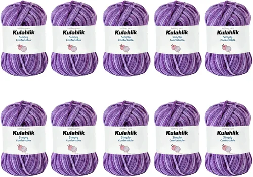Vista 16 de 50g (1x50g) Hilo Acrílico para Crochet y Tejido, Hilo Degradado Colorido, 1 Rollo de Madejas, Hilo Acrílico Multicolor, Perfecto para Proyectos