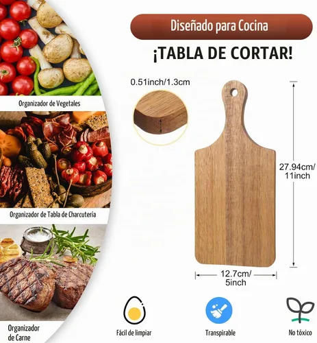 Vista 2 de Lounsweer Tabla de cortar gruesa de 6 piezas, tablero de madera a granel para cortar servir embutidos material para grabado láser, día de la madre