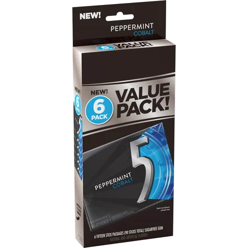 Vista 11 de 5 GUM Goma de mascar Spearmint Rain sin azúcar, paquete de 35 barras