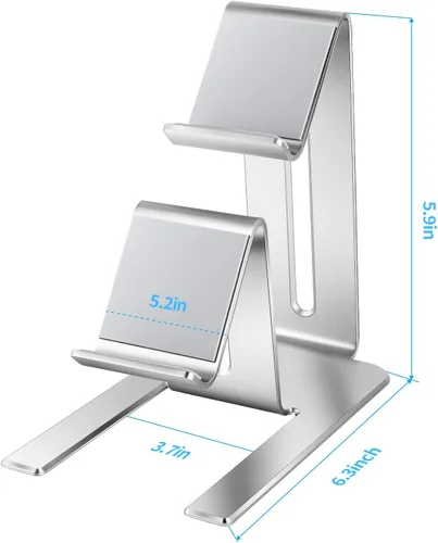Vista 7 de Soporte para controlador soporte universal de aluminio de 2 niveles, accesorios para decoración de escritorio de juegos de PC, regalos