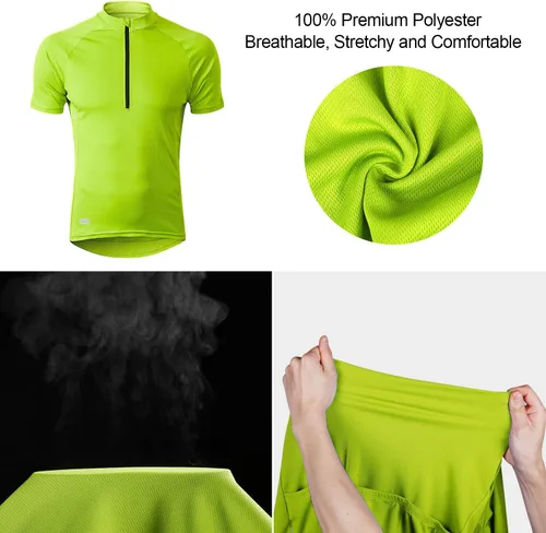 Vista 16 de INBIKE Maillots de ciclismo para hombre que absorbe la humedad, manga corta, secado rápido, camiseta de ciclismo de manga larga transpirable