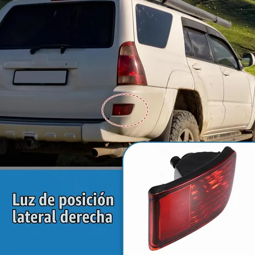 Vista 3 de uxcell Lámpara de luz reflectora de parachoques lateral trasero derecho para Toyota 4Runner 2003-2005 rojo