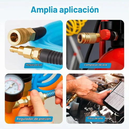 Vista 6 de 14 piezas de accesorios de manguera de aire NPT de 1/4 pulgadas, accesorios para herramientas de aire, accesorios de compresor de aire, conexión
