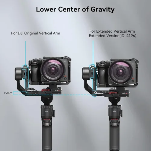 Vista 4 de SmallRig Brazo vertical extendido para DJI RS 3 mini, placa de montaje de extensión para DJI RS 3 Mini - 4196