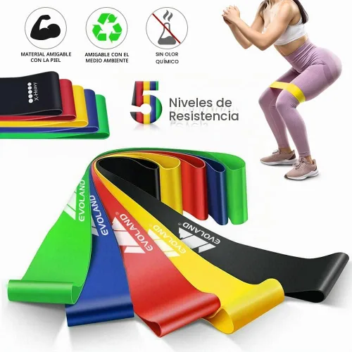 Vista 7 de Resistance Bands Set, Workout Bands with Handles, 5 Levels Surtido