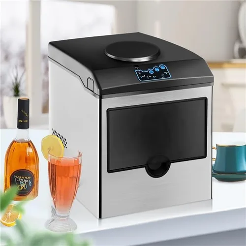 Vista 7 de ARLIME - Máquina para hacer hielo con dispensador de agua, máquina de hielo de encimera 2 en 1 con canasta de almacenamiento de 5 libras, 2 formas