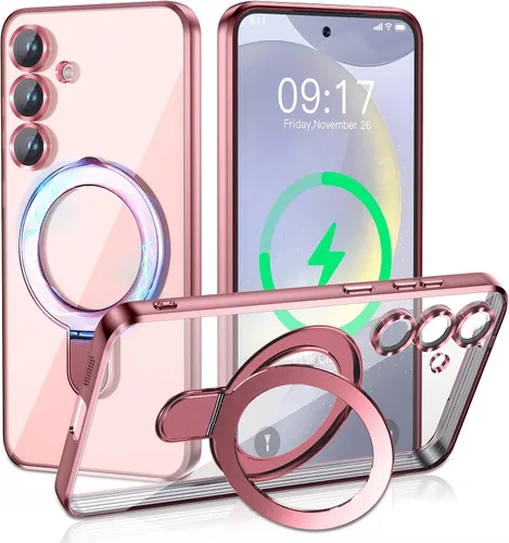 Vista 41 de Funda magnética para iPhone 14 Pro con soporte invisible [compatible con MagSafe] [protector completo de lente de cámara]
