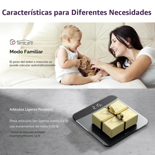 Vista 5 de Báscula digital de baño, báscula de peso de 450 libras, más precisa hasta 0.05 libras, báscula de pesaje automática para peso corporal, bebé