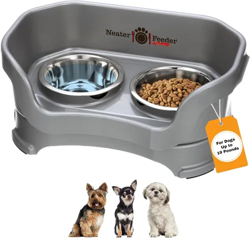 Vista 22 de Neater Pet Brands Neater Feeder Deluxe Cuencos para Perros Elevad os a Prueba de Derrames para Perros Pequeños Menos de 19 lbs, Fabricado en EE.UU.