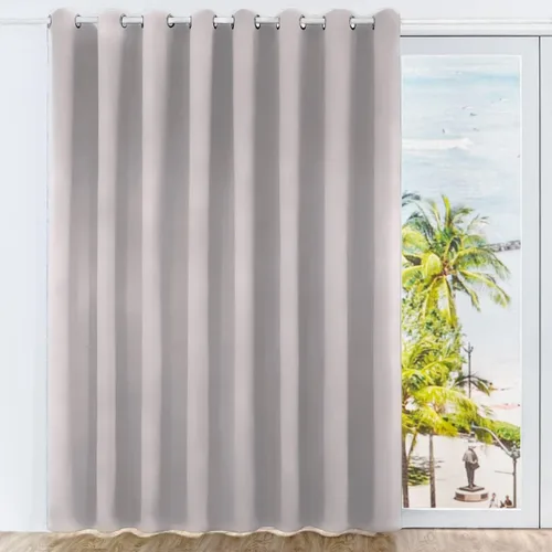 Vista 12 de LA PALMA Cortinas de puerta corredera extra anchas – Cortinas opacas para puertas corredizas de vidrio para patio, aislamiento térmico para Gris