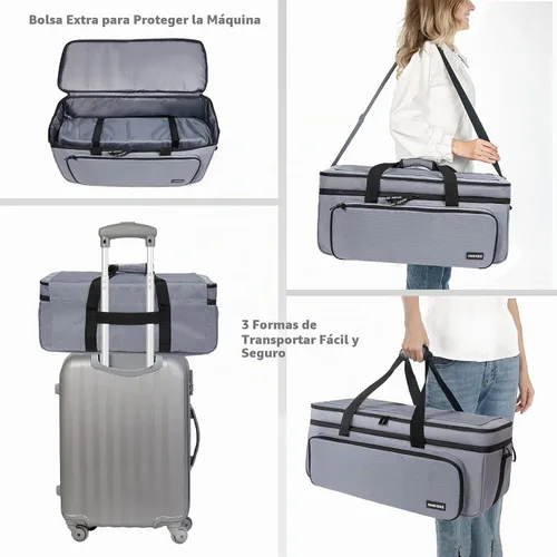 Vista 5 de Estuche de transporte de doble capa para Cricut Maker 4/3, Explore Air 2/3 Gris