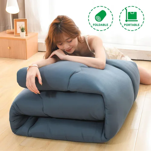 Vista 8 de Colchón de futón japonés extra grueso plegable enrollable para suelo, colchón de arrastre para el suelo, colchón de campamento, colchoneta de dormir
