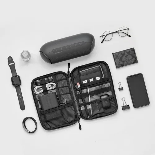 Vista 8 de Funda organizadora BAGSMART universal y portátil para cables y cargadores, Negro Accesorios de la tecnología, almacenamiento del cable