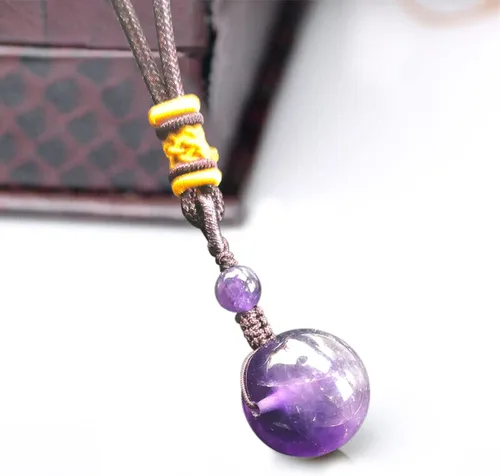 Vista 4 de Healing Crystals Necklace Lucky Blessing Protection Chakra Stone Pendant for Women Men Adjustable