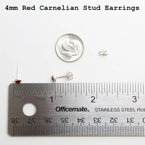 Vista 57 de Aretes de tuerca con piedras preciosas para mujeres y niñas, bisel redondo de 0.157 in de plata esterlina 925