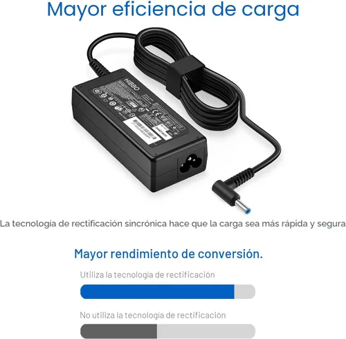 Vista 6 de Cargador compatible con computadora portátil HP 65W 45W Adaptador de energía punta azul inteligente